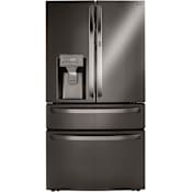 LG 36 Inch Wide 29.5 Cu. Ft. Energy Star Rated French Door Refrigerator with Craft Ice Maker PrintProof Black Stainless Steel