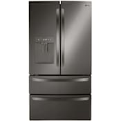 LG 36 Inch Wide 28.6 Cu. Ft. Energy Star Certified French Door Refrigerator with Ice and Water Dispenser Black Stainless Steel