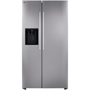LG 36 Inch Wide 26.6 Cu. Ft. Energy Star Certified Fingerprint Resistant Side By Side Refrigerator with External Water and Ice Dispenser PrintProof Stainless Steel