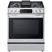 LG 30 Inch Wide 6.3 Cu. Ft. Slide In Fingerprint Resistant Dual Fuel Range with Air Sous-Vide and InstaView PrintProof Stainless Steel