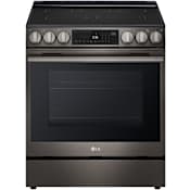 LG 30 Inch Wide 6.3 Cu. Ft. Free Standing Electric Range with Air Fry and EasyClean Technology Black Stainless Steel