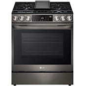 LG 30 Inch Wide 6.3 Cu. Ft. Free Standing Gas Range with InstaView Window PrintProof Black Stainless Steel
