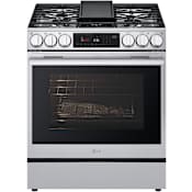 LG 30 Inch Wide 6.3 Cu. Ft. Free Standing Fingerprint Resistant Gas Range with InstaView Window PrintProof Stainless Steel