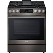 LG 30 Inch Wide 6.3 Cu. Ft. Free Standing Gas Range with InstaView Window Black Stainless Steel