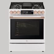 LG 30 Inch Wide 6.3 Cu. Ft. Free Standing Fingerprint Resistant Gas Range with Viewing Window and Sealed Burners Essence White
