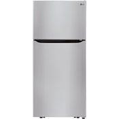 LG 30 Inch Wide 20.2 Cu. Ft. Energy Star Rated Top Freezer Refrigerator with Humidity Controlled Crispers and LED Lighting Stainless Steel