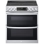 LG 30 Inch Wide 7.3 Cu. Ft. Slide In Fingerprint Resistant Electric Range with Air Sous-Vide and InstaView PrintProof Stainless Steel