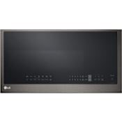 LG 30 Inch Wide 2 Cu. Ft. 1050 Watt Fingerprint Resistant Over the Range Microwave with EasyClean and ThinQ Technology Black Stainless Steel