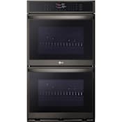 LG 30 Inch Wide 9.4 Cu. Ft. Fingerprint Resistant Electric Double Oven with Air Fry and EasyClean Black Stainless Steel