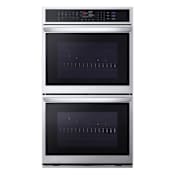 LG 30 Inch Wide 9.4 Cu. Ft. Fingerprint Resistant Electric Double Oven with Broil and Self-Clean Stainless Steel