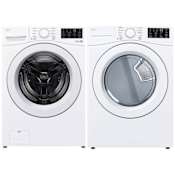 LG 27 Inch Wide 5 Cu. Ft. Front Load Washer and 27 Inch Wide 7.4 Cu. Ft. Electric Dryer Laundry Pair White