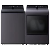LG 27 Inch Wide 5.3 Cu. Ft. Top Load Washer and 27 Inch Wide 7.3 Cu. Ft. Electric Dryer Laundry Pair Matte Black