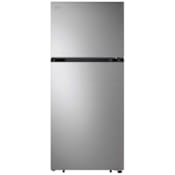 LG 28 Inch Wide 15 Amp 17.54 Cu. Ft. Energy Star Certified Top Freezer Refrigerator with LED Lights Stainless Steel