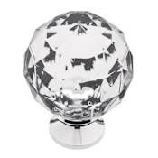 Liberty Hardware Design Facets 1-3/16 Inch Round Cabinet Knob Chrome and Clear