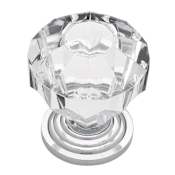 Liberty Hardware Design Facets 1-1/4 Inch Geometric Cabinet Knob Chrome and Clear