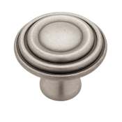 Liberty Hardware Circles & Scrolls 1-3/8 Inch Mushroom Cabinet Knob Brushed Satin Pewter