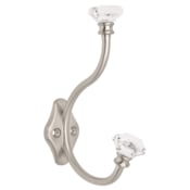 Liberty Hardware Acrylic Facets Coat and Hat Hook Satin Nickel and Clear