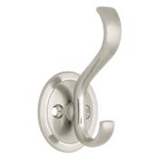 Liberty Hardware Swooping Coat and Hat Hook with Round Base Satin Nickel