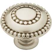 Liberty Hardware Beaded 1-1/2 Inch Mushroom Cabinet Knob Satin Nickel