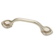 Liberty Hardware Beaded 3 Inch Center to Center Handle Cabinet Pull Satin Nickel