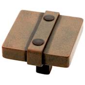 Liberty Hardware Avante Iron Craft 1-1/2 Inch Square Cabinet Knob Rusted Iron