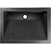 Linkasink 21" Rectangular Concrete Drop In Bathroom Ramp Sink Black