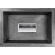 Linkasink 20-1/4" Rectangular Concrete Drop In Bathroom Sink Black