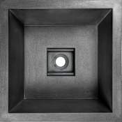 Linkasink 16" Square Concrete Undermount Bathroom Sink Black