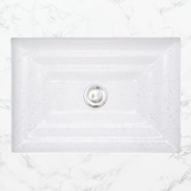Linkasink 23" Circular Glass Undermount Bathroom Sink White / Clear Glass