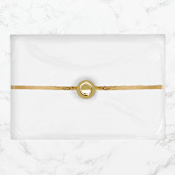 Linkasink Dune River 20" Rectangular Glass Undermount Bathroom Sink White with Brass River