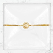 Linkasink Dune River 16-1/2" Square Glass Undermount Bathroom Sink White with Brass River