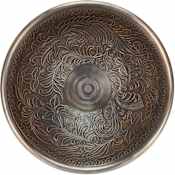 Linkasink Cast Bronze 17" Circular Yellow Bronze Drop In or Vessel Bathroom Sink Antique Bronze