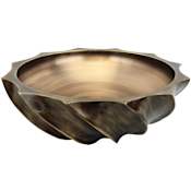 Linkasink Cast Bronze 17" Circular Yellow Bronze Vessel Bathroom Sink Antique Bronze