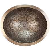 Linkasink Cast Bronze 18-1/2" Oval Yellow Bronze Drop In, Undermount, or Vessel Bathroom Sink Antique Bronze