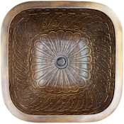 Linkasink Cast Bronze 21" Square Bronze Drop In or Undermount Bathroom Sink Antique Bronze