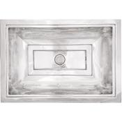 Linkasink Vintage Jeweler 22" Rectangular Drop In or Undermount Bathroom Sink Polished Stainless Steel