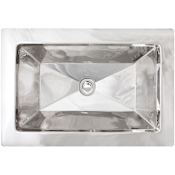 Linkasink Vintage Jeweler 21" Rectangular Drop In or Undermount Bathroom Sink Polished Stainless Steel