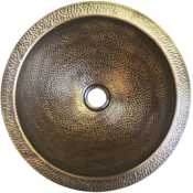 Linkasink Builders 13-1/2" Circular Drop In or Undermount Bathroom Sink Antique Bronze
