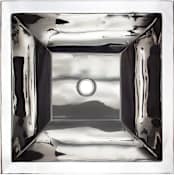 Linkasink Builders 16" Square Drop In or Undermount Bathroom Sink Polished Stainless Steel