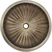 Linkasink Cast Bronze 13-3/4" Circular Yellow Bronze Drop In or Undermount Bathroom Sink Antique Bronze