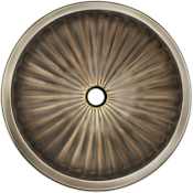 Linkasink Cast Bronze 17" Circular Yellow Bronze Drop In or Undermount Bathroom Sink Antique Bronze