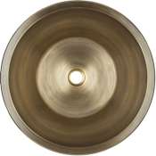 Linkasink Cast Bronze 17" Circular Bronze Drop In or Undermount Bathroom Sink Antique Bronze