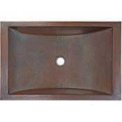 Linkasink Hammered Metals 20" Rectangular Drop In or Undermount Bathroom Sink Dark Bronze
