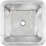 Linkasink Smooth Small Square 16" Square Brass Drop In Bathroom Sink Polished Stainless Steel
