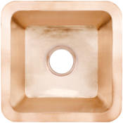 Linkasink Smooth Small Square 16" Square Brass Drop In Bathroom Sink Satin Unlacquered Rose Gold / Copper