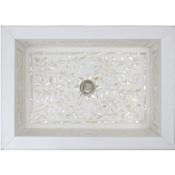 Linkasink 20-3/4" Rectangular White Marble with Mother of Pearl Inlay Drop In Bathroom Sink White