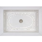 Linkasink 20-3/4" Rectangular White Marble with Mother of Pearl Inlay Undermount Bathroom Sink White