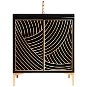 Linkasink Lateen 30" Free Standing Plywood Vanity Cabinet Only - Less Vanity Top Black / Polished Brass