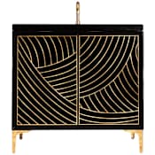 Linkasink Lateen 36" Free Standing Plywood Vanity Cabinet Only - Less Vanity Top Black / Polished Brass