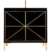 Linkasink Divergence 36" Free Standing Plywood Vanity Cabinet Only - Less Vanity Top Black / Polished Brass